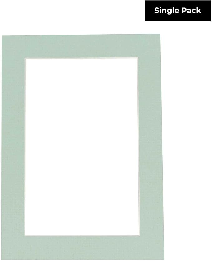 5x7 Mat for 8x10 Frame - Precut Mat Board Acid-Free Show Kit with Backing Board, and Clear Bags Honeydew Green 5x7 Photo Matte Made to Fit a 8x10 Picture Frame Matboard for Framing, Pack of 1 Mat - Image 2