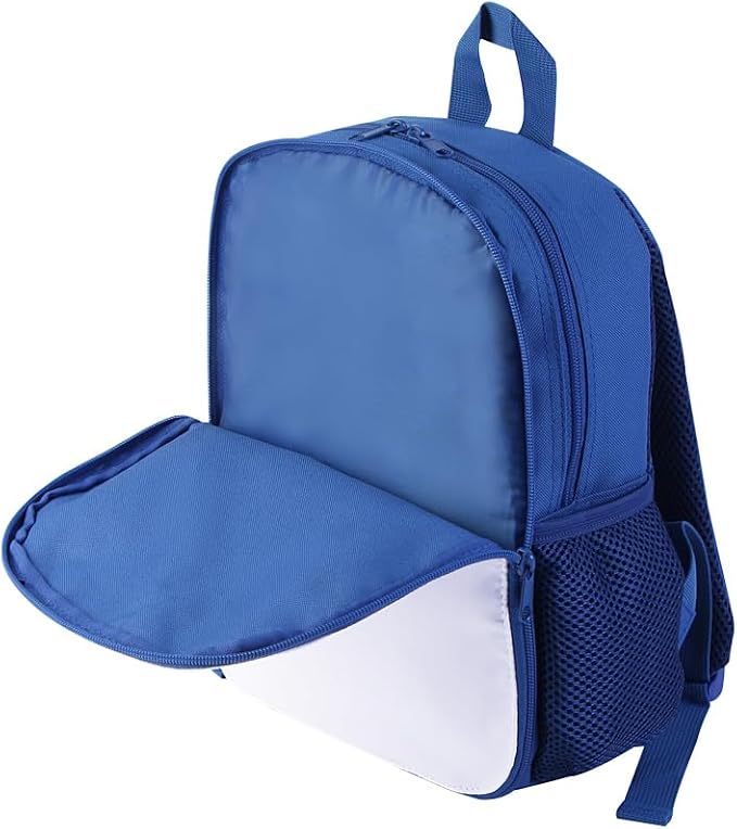 4PCS Kids White Blank Backpack for Heat Transfer Printing, Custom Personalized Sublimation Backpack 12 Inch Toddler Bookbag for Daycare, Preschool & Kindergarten Boy Girl(Blue) - Image 3