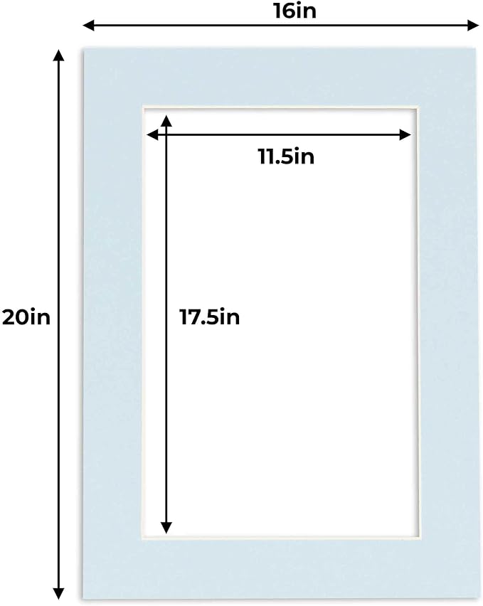 12x18 Mat for 16x20 Frame - Precut Mat Board Acid-Free Baby Blue 12x18 Photo Matte For a 16x20 Picture Frame, Premium Matboard for Family Photos, Show Kits, Art, Picture Framing, Pack of 10 Mats - Image 4