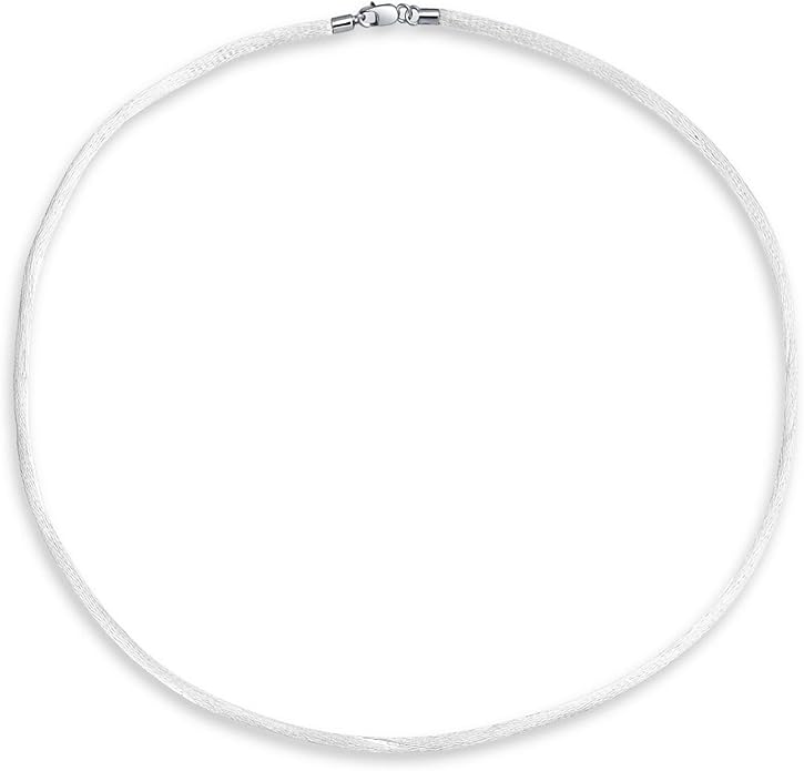 Bling Jewelry Set Of Three Satin Silk Necklace Pendant Cord For Women Men Teens With .925 Sterling Silver Lobster Claw Clasp In Multiple Lengths - Image 3