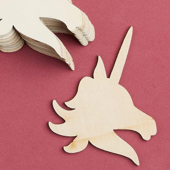 Pack of 24 Unfinished Wood Unicorn Head Cutouts by Factory Direct Craft - Blank Wooden Unicorn Head Shapes for DIY Projects for Birthday Party Arts and Crafts Camp and Group Activities by FactoryDirectCraft