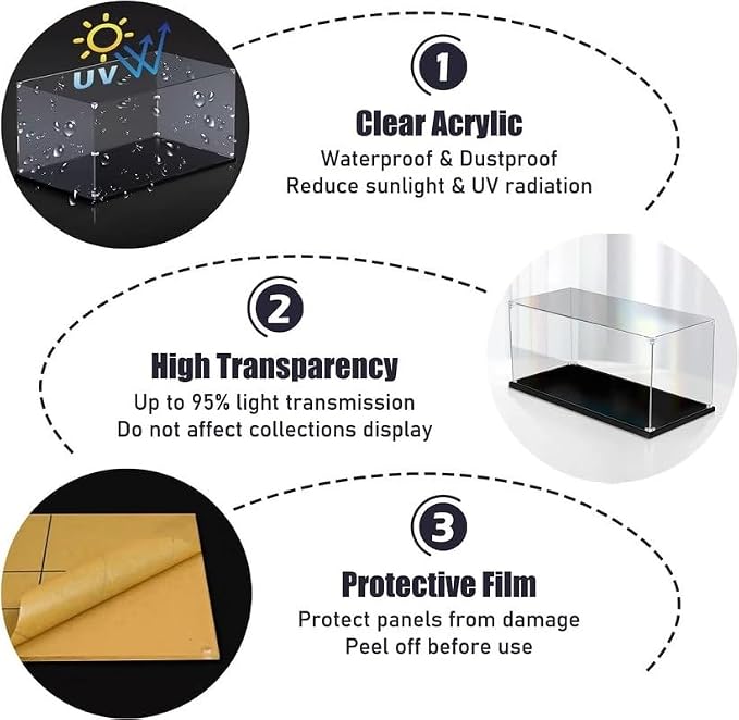 Large Stackable Acrylic Clear Storage Container Boxes for Organizing Kids Toys/ Action Figures/Lego Model Doll Toys Display, 6in/8in/10in/12in/14in/16in/18in/20in/24in/28in Wide Rectangle Square Showc - Image 4