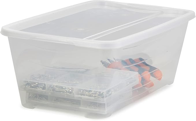 Life Story 6 Liter Shoe, Accessory, and Closet Plastic Storage Box Multi-Purpose Lidded Stacking Tote Containers, Clear (160 Pack) - Image 7
