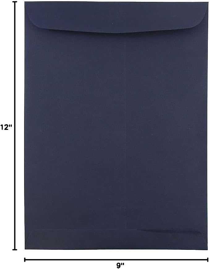 JAM PAPER 9 x 12 Open End Catalog Premium Envelopes - Navy Blue - 100/Pack - Image 5