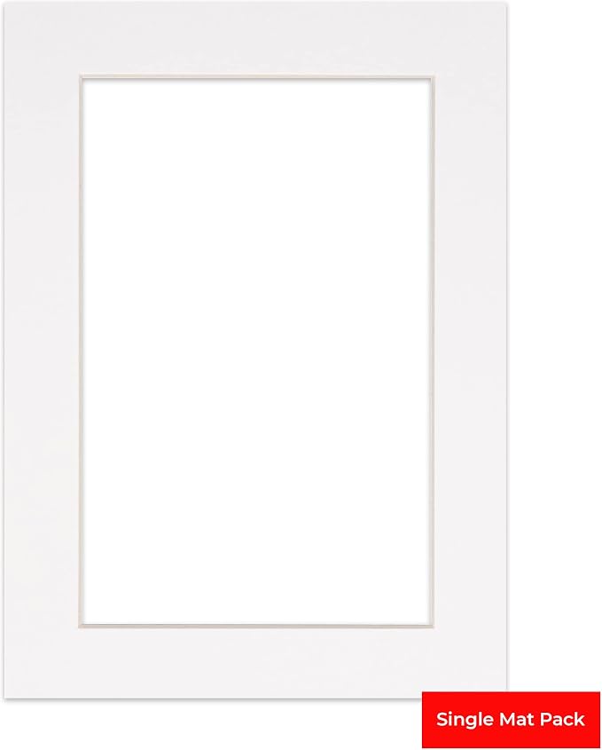 8x10 Mat for 16x20 Frame - Precut Mat Board Acid-Free White 8x10 Photo Matte Made to Fit a 16x20 Picture Frame, Premium Matboard for Family Photos, Show Kits, Art, Picture Framing, Pack of 1 Mat - Image 2