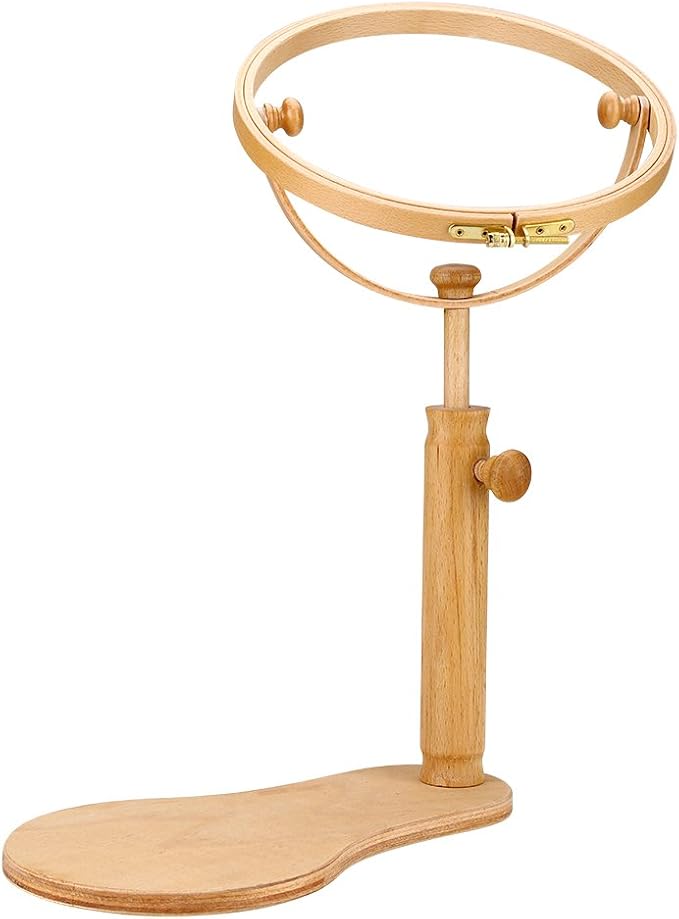 Embroidery Stand Hoop, Rotated Wood Cross Stitch Stand, Adjustable Embroidery Hoop Holder, Perfect for Craft Needlework,Tough and by Diyeeni