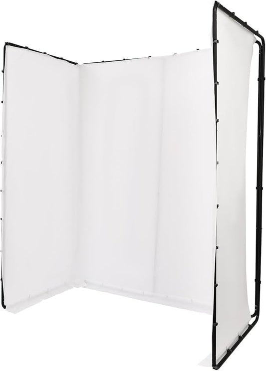 7.87ft x13.12ft Screen Backdrop with Stand, Photography Background Support System for Photo Studio,Live Streaming, Parties, Stage,Backdrop Stand with Carry Bag (White)