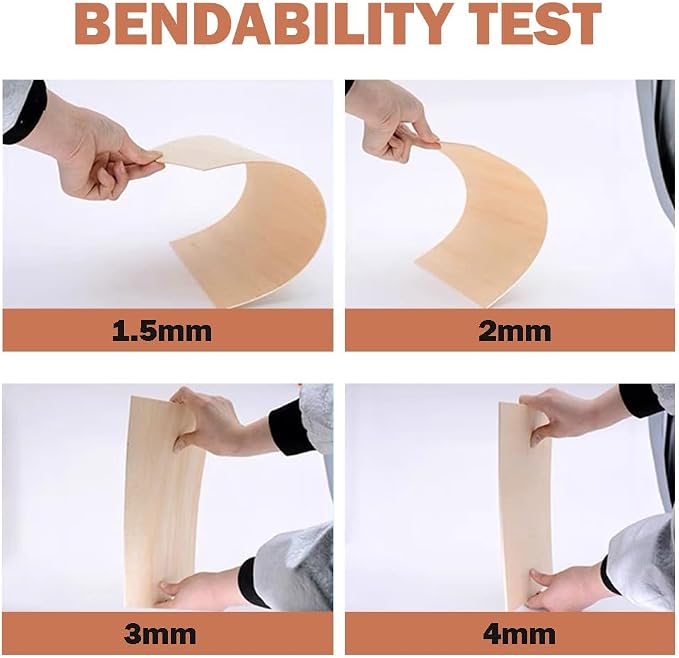 Basswood Sheets 1/8 X 12 X 12 Inch, 3 mm Plywood Sheets Balsa Wood Sheet Craft Wood Unfinished Wood Laser Engraving Blanks Baltic Birch Plywood 1/8 Bass Wood for Crafts DIY, Wood Burning, Painting - Image 3