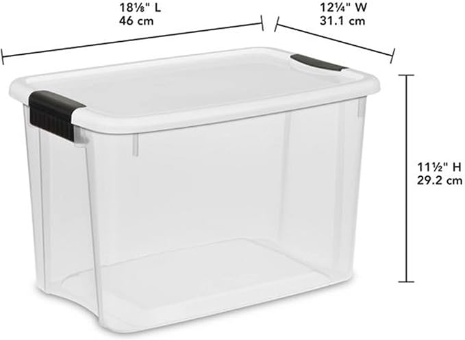 Sterilite Ultra Latch Box with Lids for Home and Office, 30 Quart, 6-Pack | Heavy-Duty and Stackable Plastic Containers with Latches for Closet, Cabinet, Bedroom, Bathroom and Dorm Room Organization - Image 3