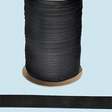 1/2" Wide Double-fold Bias Tape ~ Poly Cotton (3 Yards, Black) by Zipperstop