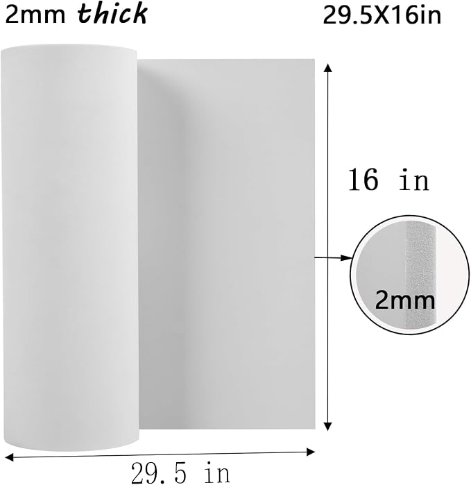 AMZQNART 2mm EVA Foam Sheets Roll 16x29.5in White for Cosplay DIY 90kg/m3 | High Density, High stability, Craft Armor and Weapons, Halloween Costumes, Christmas, Easter, Thanksgiving - Image 2
