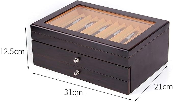 34 Piece Wood Pen Display Box Pen Storage Organizer Box Fountain Pen Collector Case 3 Layers - Image 6