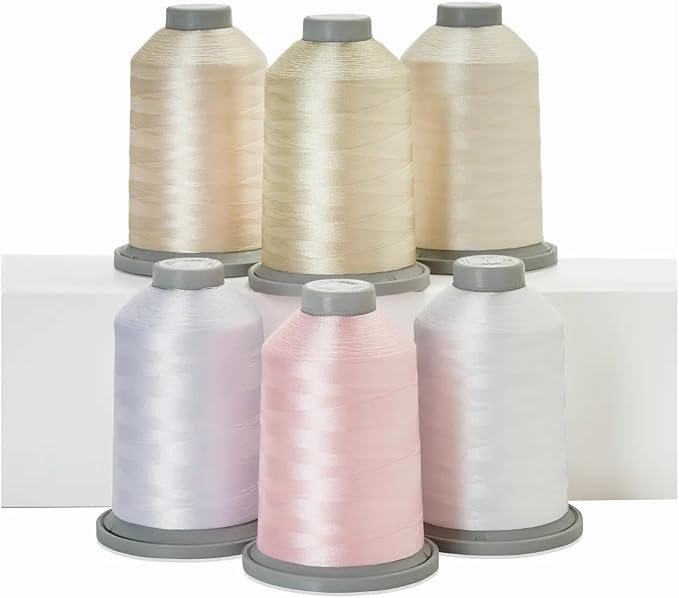 Thread Kit The Karen McTavish - Glide 5,500yds - Six Colors - 60214 - Each Spool - Trilobal Polyester Thread No 40 for Quilting - Super Sheen, No Lint, Colourfast - Ideal for Embroidery and Sewing by GLIDE