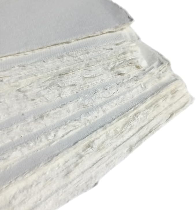 Deckle Edge Art Paper Loose Leaf Sheets for Writing Calligraphy, Printing, Scrapbook Crafts, Map, Certificate, Invitation 150 GSM Ivory White-501-A4 (8.3 x 11.7)-50 - Image 6