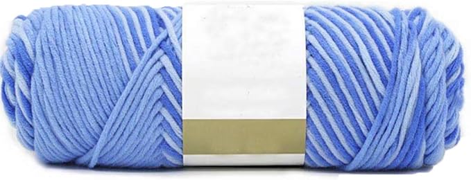 Blue Gray Soft Cotton Crochet Yarn - 1kg/2.2lb Rainbow Gradient DIY Knitting Yarn - Super Soft Warm for Sweater, Bag, Hat, Scarf by Unknown