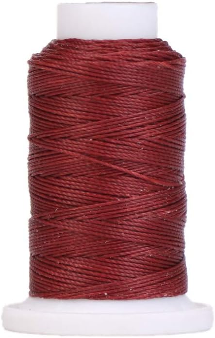 WUTA Leather Sewing Round Waxed Thread New 90 Meter Polyester Hand Sewing Line for Leather Work Cord Tool DIY (Burgundy, 0.55mm) by WUTA