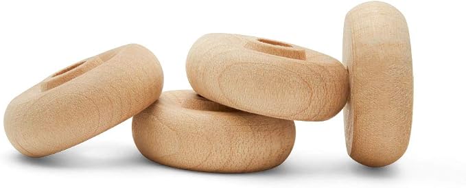 Classic Mini Wooden Wheels, Great for Crafts Too, 1 Inch Diameter, 3/8 Inch Thick, 1/4 Inch Hole, Pack of 50, by Woodpeckers by Woodpeckers