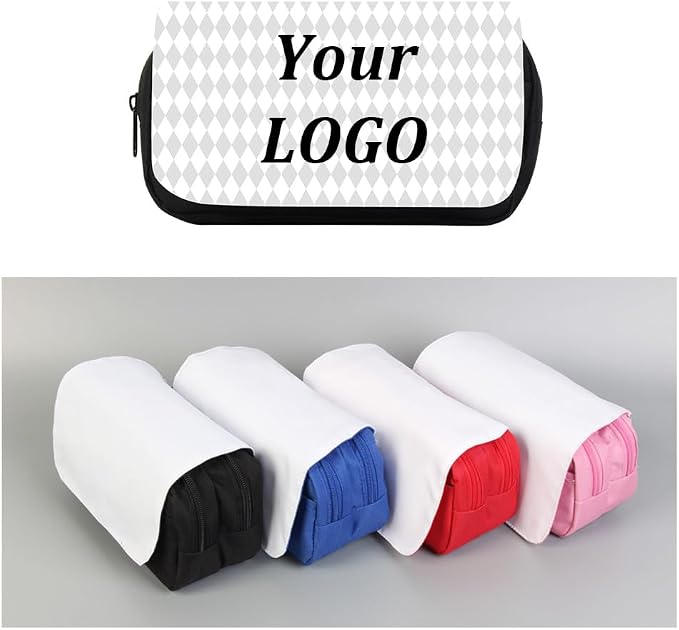 2 PCS Customizable Heat Transfer Blank Pencil Case Pen Bag Sublimation Printable Cosmetic Bag with Zipper DIY Custom Blank Makeup Bags Bulk Travel Toiletry Bag for Storage (Red) - Image 8