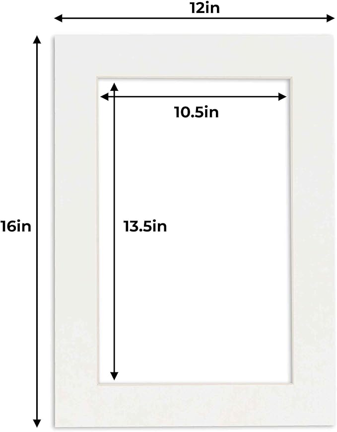 11x14 Mat for 12x16 Frame - Precut Mat Board Acid-Free Show Kit with Backing Board, and Clear Bags Textured White 11x14 Photo Matte For a 12x16 Picture Frame Matboard for Framing, Pack of 100 Mats - Image 3