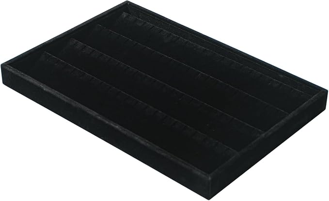 Coward 2PC Black Velvet Stackable Earring Tray Drawer Jewelry Holder Organizer Box Storage Earring Display Stand for Home Drawer or Store Selling (earring+earring) - Image 6