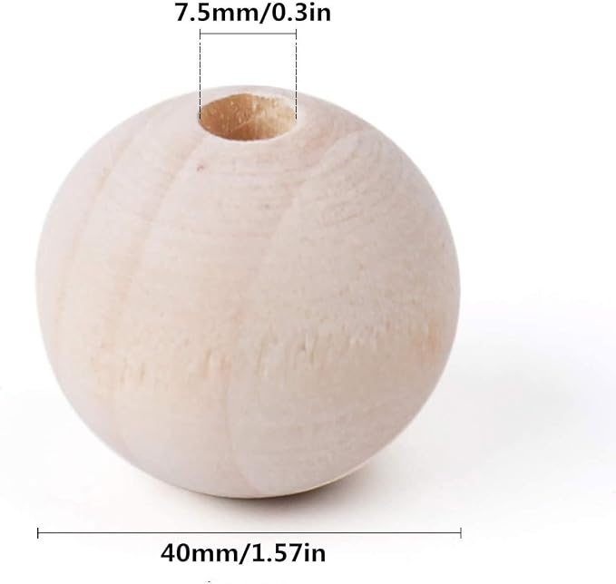 100Pcs Natural Wooden Beads DIY Unfinished Wood Ball Handmade Round Necklace for Making Jewelry Bracelet Crafts Decorations - Image 2
