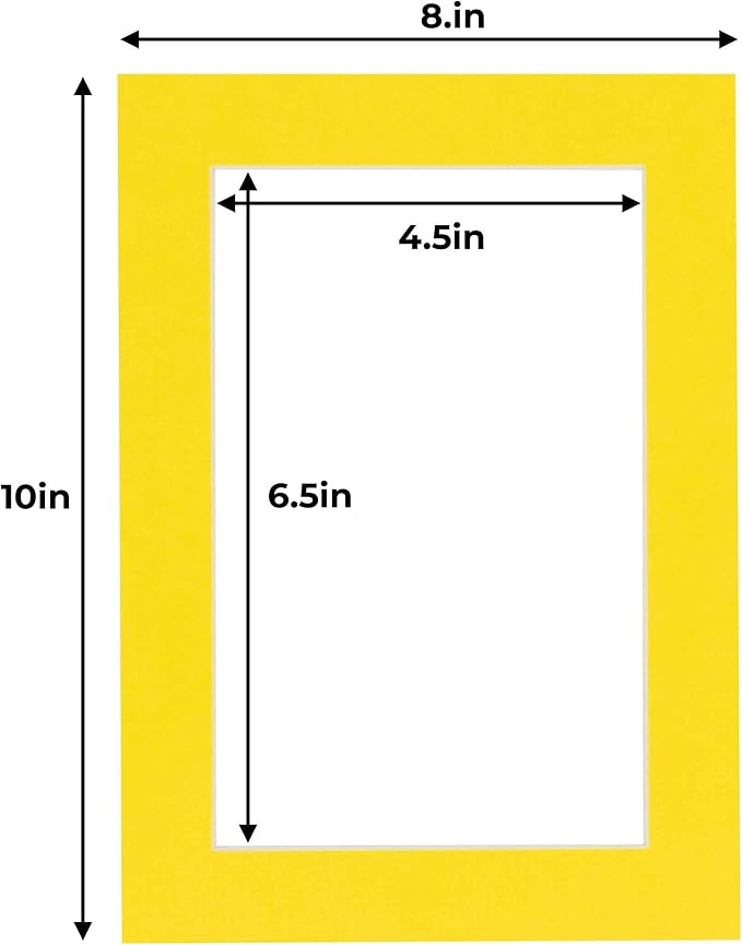 5x7 Mat for 8x10 Frame - Precut Mat Board Acid-Free Yellow 5x7 Photo Matte Made to Fit a 8x10 Picture Frame, Premium Matboard for Family Photos, Show Kits, Art, Picture Framing, Pack of 10 Mats - Image 4
