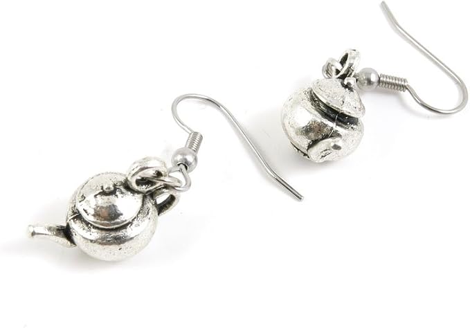 1 Pair Teapot Tea Kettle Pot Ear Hooks Earring Supply Jewelry Making Charms Y4PB8 by Unknown