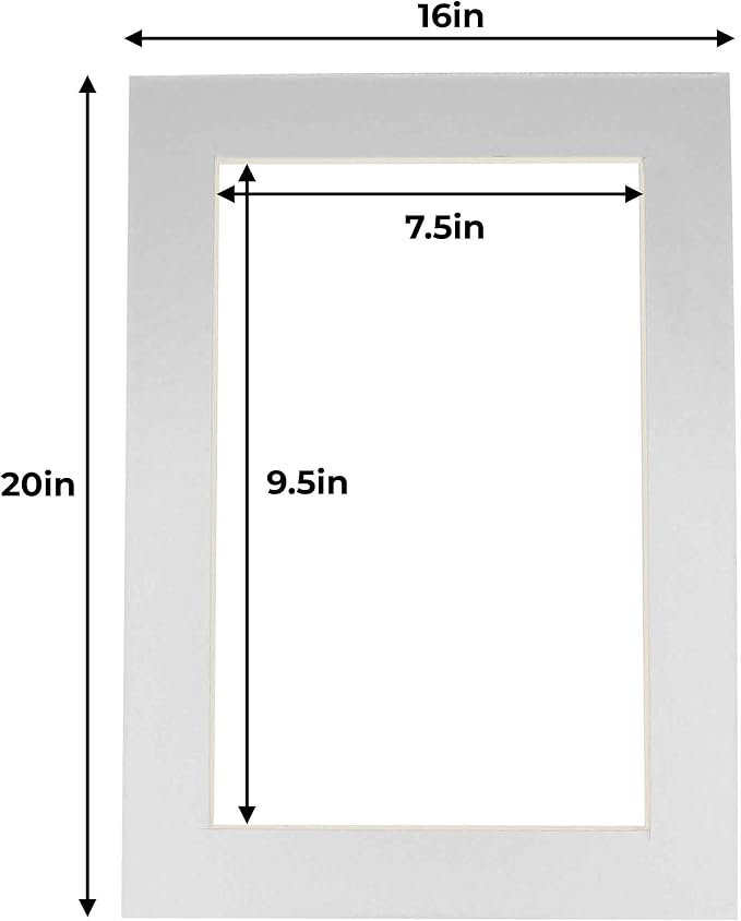 8x10 Mat for 16x20 Frame - Precut Mat Board Acid-Free Metallic Silver 8x10 Photo Matte For a 16x20 Picture Frame, Premium Matboard for Family Photos, Show Kits, Art, Picture Framing, Pack of 10 Mats - Image 4