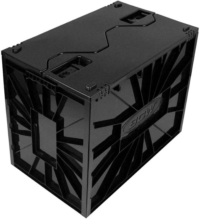 BCW Magazine and Document Storage Bins, Holds 80 Magazines, Black, 5 Pack | Acid-free plastic bins hold about 80 magazines each, stack six high, and include partitions for organized storage. - Image 5
