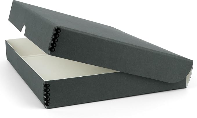 Golden State Art, Clamshell Archival Folio Storage Box 13x19, Gray | Acid-Free Photo Box with Metal Edge Corner, Preserve And Store Paper Documents Cards Prints Arts and Crafts DIY Projects by GoldenStateArt