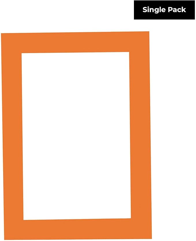 11x14 Mat for 12x18 Frame - Precut Mat Board Acid-Free Show Kit with Backing Board, and Clear Bags Orange 11x14 Photo Matte Made to Fit a 12x18 Picture Frame Matboard for Framing, Pack of 1 Mat - Image 2
