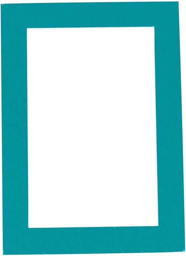 5x7 Mat for 8x10 Frame - Precut Mat Board Acid-Free Show Kit with Backing Board, and Clear Bags Teal Blue 5x7 Photo Matte Made to Fit a 8x10 Picture Frame Matboard for Framing, Pack of 1 Mat - Image 3