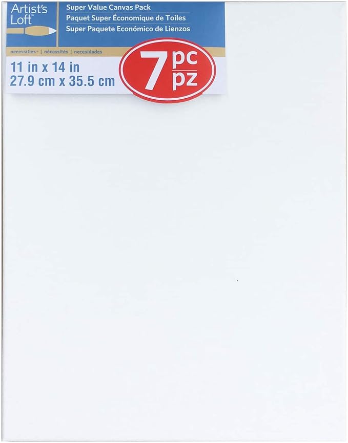 Artist's Loft 7 Count (28 Total) 11” x 14” Super Value Canvas Necessities - Acid Free Cotton Canvas for Paint, Acrylic, & Oils - Bulk 4 Pack - Image 8