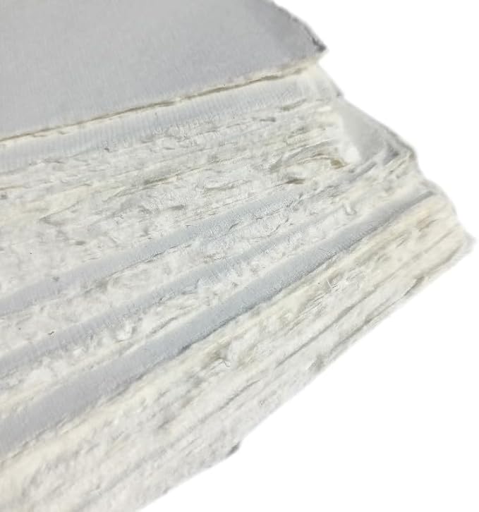 Deckle Edge Paper Loose Leaf Sheets For Writing Calligraphy, Printing, Scrapbook Crafts, Map, Certificate, Invitation 150 GSM Ivory White-501-10x12-50 - Image 5