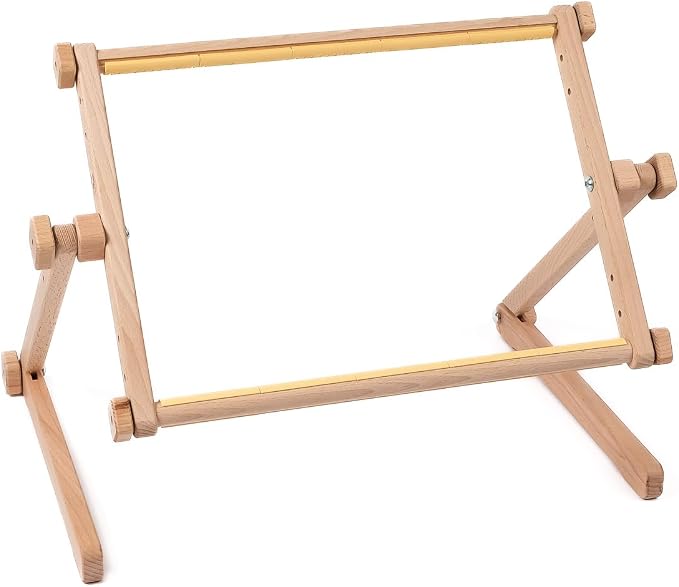 Needlework Table and Lap Hands-Free Stand with Adjustable Frame Chaffinch Tapestry Cross Stitch Embroidery Frame Holder (Beige, 11.8" x 15.7") - Image 3