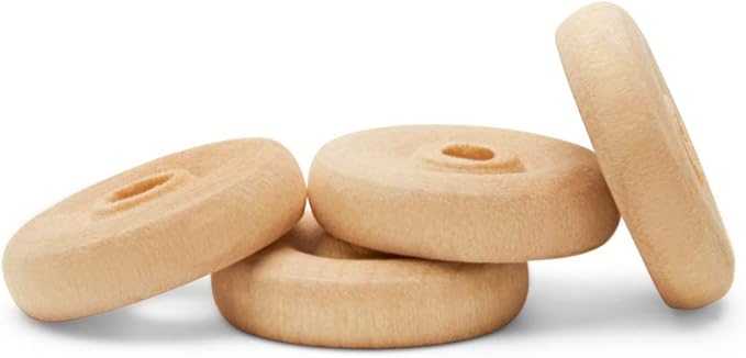 Classic Mini Wooden Wheels, Great for Crafts Too, 3/4 Inch Diameter, 3/16 Inch Thick, 3/16 Inch Hole, Pack of 250, by Woodpeckers by Woodpeckers