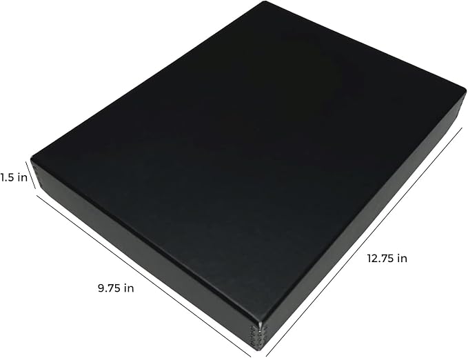 Lineco Museum Archival Storage Box, Drop Front, 9.75x12.75x1.5 in, Black | Acid-Free with Metal Edge, Preserves Picture Longevity, Organize Photos, Newspapers, Prints, Documents, Crafts, DIY - Image 2
