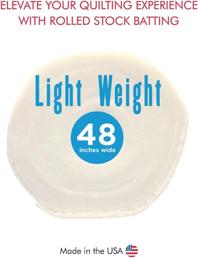 Poly-Fil Light-Weight Quilt Batting, Quilt Batting for Machine Quilting, Polyester Roll with Fuller Appearance, Tied Quilts, Comforters, 2"–4" Stitch Spacing Range, White, 48-Inch X 45 Yards, 1 Roll - Image 5