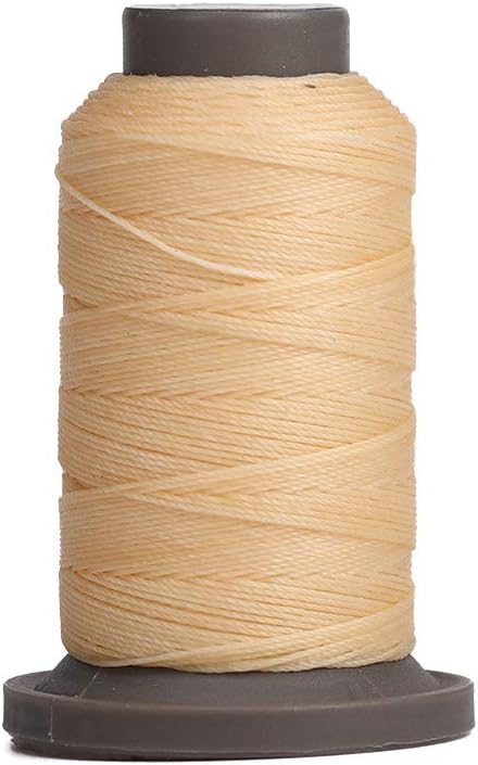 WUTA Leather Sewing Round Waxed Thread New 90 Meter Polyester Hand Sewing Line for Leather Work Cord Tool DIY (Lvory, 0.55mm) by WUTA