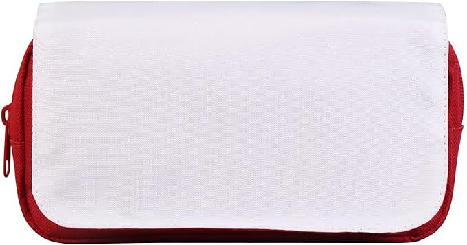 2 PCS Customizable Heat Transfer Blank Pencil Case Pen Bag Sublimation Printable Cosmetic Bag with Zipper DIY Custom Blank Makeup Bags Bulk Travel Toiletry Bag for Storage (Red) by Unknown