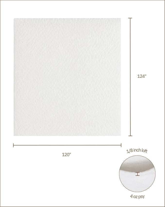 The Warm Company — Warm & White Cotton Batting — King Size 120" x 124" Pre-Cut, Premium Needle-Punched Quilt Batting for Crafts & Quilting - Image 4