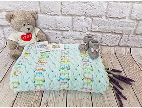 ALZE Puffy Color Baby Blanket - Lot of 5 Super Chunky Bulky Worsted Yarn Skeins (500gr, 50yds) - 100% Micropolyester Soft Hand Knitting Yarn - Image 3