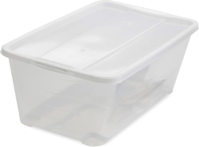 Life Story 6 Liter Shoe, Accessory, and Closet Plastic Storage Box Multi-Purpose Lidded Stacking Tote Containers, Clear (160 Pack) - Image 4