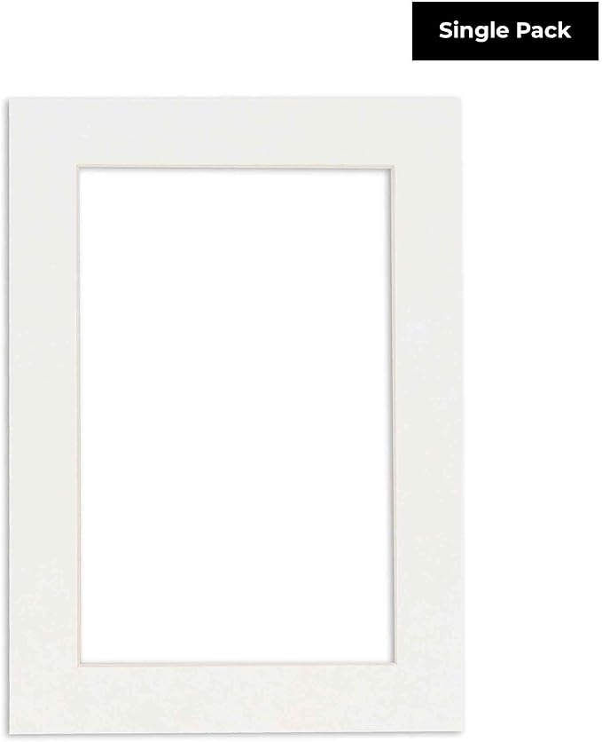8x12 Mat for 11x14 Frame - Precut Mat Board Acid-Free Show Kit with Backing Board, and Clear Bags Textured White 8x12 Photo Matte Made to Fit a 11x14 Picture Frame Matboard for Framing, Pack of 1 Mat - Image 2