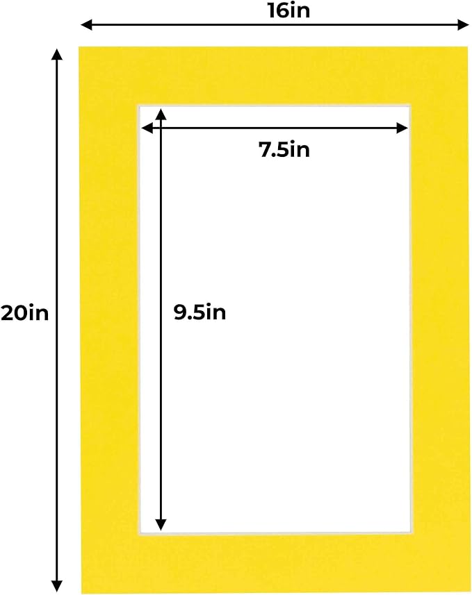 8x10 Mat for 16x20 Frame - Precut Mat Board Acid-Free Yellow 8x10 Photo Matte Made to Fit a 16x20 Picture Frame, Premium Matboard for Family Photos, Show Kits, Art, Picture Framing, Pack of 1 Mat - Image 4