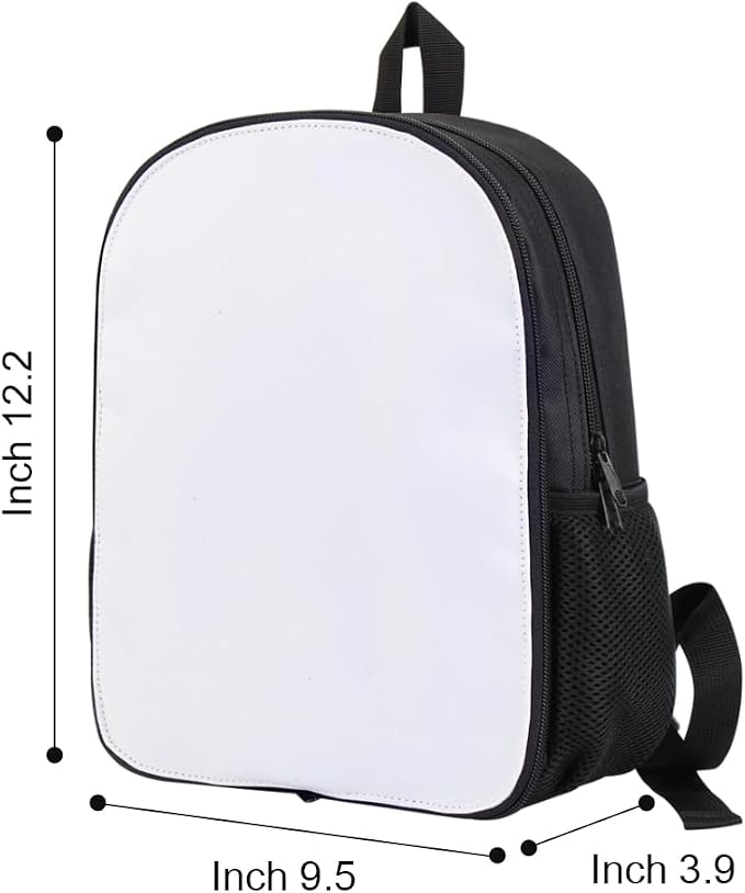 4PCS Kids White Blank Backpack for Heat Transfer Printing, Custom Personalized Sublimation Backpack 12 Inch Toddler Bookbag for Daycare, Preschool & Kindergarten Boy Girl(Black) - Image 2