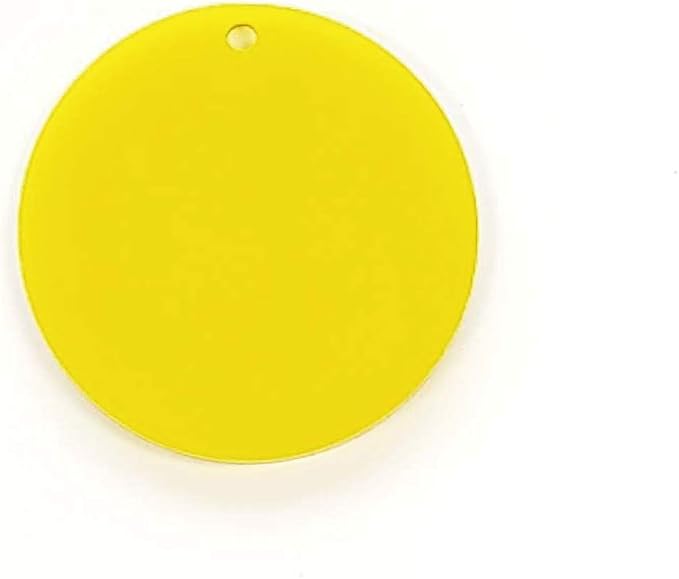 25 Acrylic Keychain Circle Blanks 2.5" OR 3" DIAM. 1/8" Thick (Select Size & Colors) (3" Yellow) by SotoLaserCutting