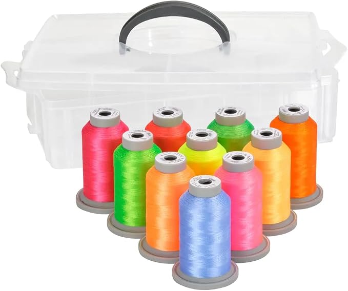 The Glow Collection - Glide Polyester Thread No 40-10 Vibrant Colors for Quilting, Sewing, and Embroidery - 1,100yds Spools - Trilobal Versatile Sewing Thread Kit for Craft Enthusiasts by GLIDE
