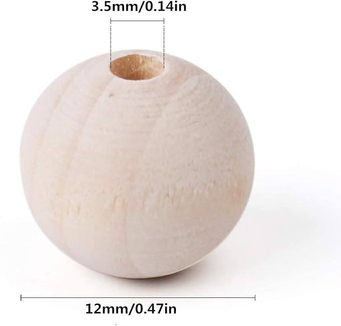 300Pcs Natural Wooden Beads DIY Unfinished Wood Ball Handmade Round Necklace for Making Jewelry Bracelet Crafts Decorations - Image 2