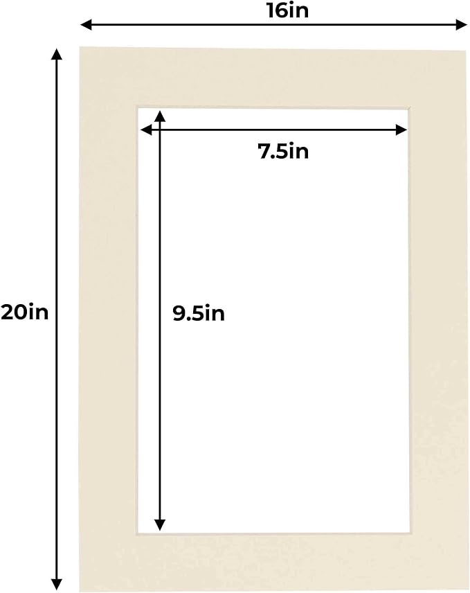 8x10 Mat for 16x20 Frame - Precut Mat Board Acid-Free Textured Cream 8x10 Photo Matte For a 16x20 Picture Frame, Premium Matboard for Family Photos, Show Kits, Art, Picture Framing, Pack of 10 Mats - Image 4